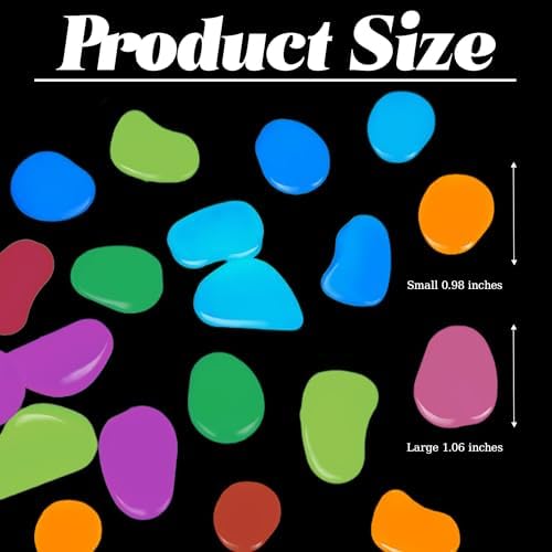 500PCS 1-1.2" Glowing Rocks Luminous Pebbles Glow in The Dark Rocks Luminous Stones for Driveway Walkway Potted Plants Fish Tank - Image 2