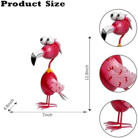 Kircust Flamingo Decor Yard Decorations Outdoor Garden Statue Outside Metal Bird Courtyard Art Pink Flamingos for Patio Backyard Porch Decoration - Image 5