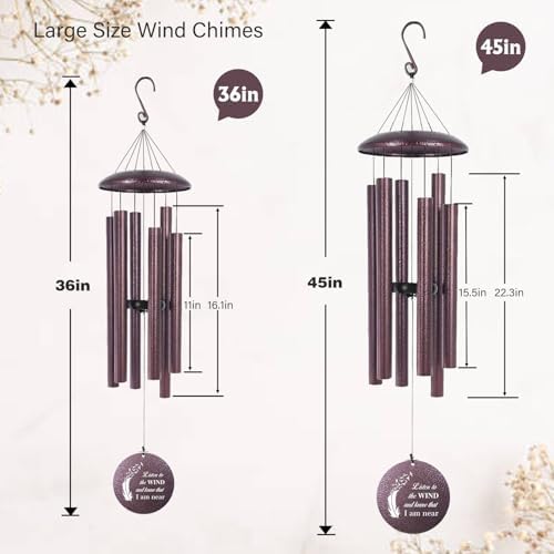 Personalized Wind Chimes Memorial Gifts, Listen to the Wind Know I am Near - Image 5