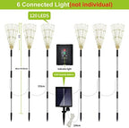 Maleyt 6 Pack Solar Garden Lights, Firework Lights, Decorative, 8 Lighting Modes with Remote 120 LED Twinkling Waterproof Landscape Outdoor Decor, for Pathway Backyard Walkway Patio (White) - Image 5