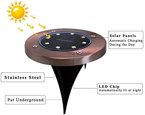 Solar Ground Lights Outdoor 72 LED Octagon Shape Disk Light Solar Powered In-Ground Lights for Garden Lawn Yard Patio Driveway Walkway Patio Deck Pathway,4 Pack,Blue - Image 4