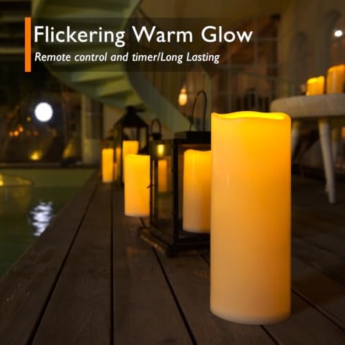 Homemory Dark Ivory Flameless Candles, Waterproof, Remote Timer, 2 Pack - Image 4