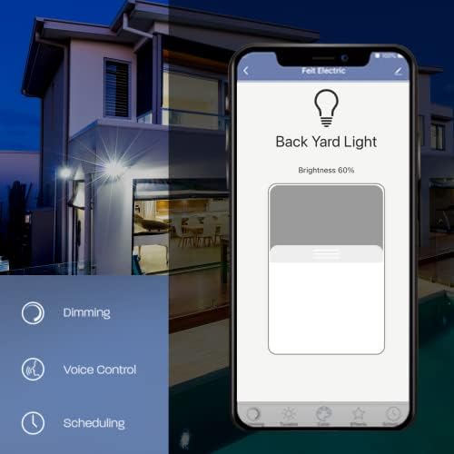 Feit Electric Smart Outdoor Flood Lights with Motion Sensor, 28W LED WiFi Security Light with Dusk to Dawn Compatible with Alexa and Hey Google, Tunable White, 2 Head, Hardwired, S9DFL/CCT/MOT/BZ/AG - Image 6