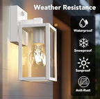 PARTPHONER Dusk to Dawn Outdoor Light Fixtures, 2-Pack Sensor Porch Lights, Waterproof Exterior Wall Sconce Lighting Lamp, Waterproof Wall Lantern for House, Doorway, Garage (White) - Image 2
