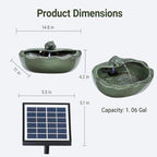 Ceramic Solar Water Fountain Outdoor – 11" Glazed Frog Solar Garden Fountain, Solar Powered Fountain for Garden, Patio, Yard, Tabletop - Image 3