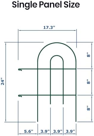24in(H)×50ft(L) Green Decorative Garden Border Fence Total 35 Panels No Dig Metal Folding Fence Garden Edging Border Fence for Animal Barrier Fencing Flower Bed Yard Patio - Image 2