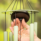 Evergreen Hand Tuned Tree of Life Wind Chime for Outside | Scale of C | Deep Tone | Powder-Coated Metal | Green | 27-Inches Tall | Memorial Gift for Home Garden Decoration - Image 5