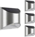 Home Zone Living 4PK Solar Wall Lights, Decorative Outdoor Fence, Stainless by HomeZoneLiving