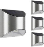 Home Zone Living 4PK Solar Wall Lights, Decorative Outdoor Fence, Stainless by HomeZoneLiving