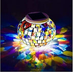 Solar Glass Ball Light Mosaic Jar Lights,Color Changing Globe Table Lamp Waterproof LED Night Light for Garden Patio Party Yard Outdoor Indoor Decorations (Ball) - Image 3