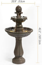 42.2'' Tall,3 Tiered Outdoor Water Fountains – Like Stone Bird Bath for Outside, Elegant Waterfall Feature for Garden, Yard, Patio (Bronze Color) - Image 4