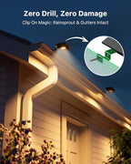FALOVE 8 Pack Warm White Solar Powered Gutter Lights Outdoor Waterproof - Image 3