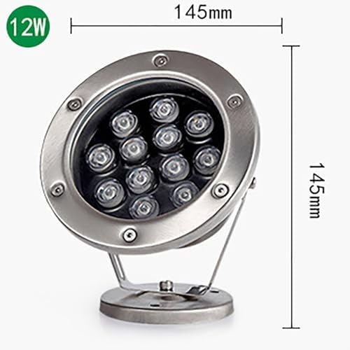 Submersible LED Fountain Lights - Swimming Pool Light, AC12V/24V RGB With Remote Control Pond Spotlight, IP68 Waterproof Underwater Landscape Light, Eclairage Sous Marin(Warm White Light,12W) - Image 2