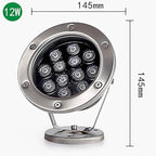 Submersible LED Fountain Lights - Swimming Pool Light, AC12V/24V RGB With Remote Control Pond Spotlight, IP68 Waterproof Underwater Landscape Light, Eclairage Sous Marin(Warm White Light,12W) - Image 2
