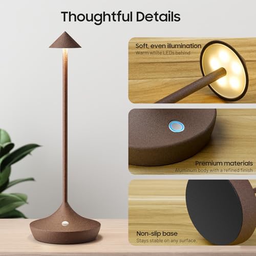2 Pack Cordless Table Lamp, Rechargeable 6000mAh Battery Table Light - Image 4