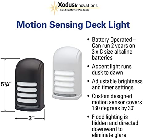 Xodus Battery Operated LED Deck/Stair Light, Motion Sensor, Bronze, 2 Pack - Image 5