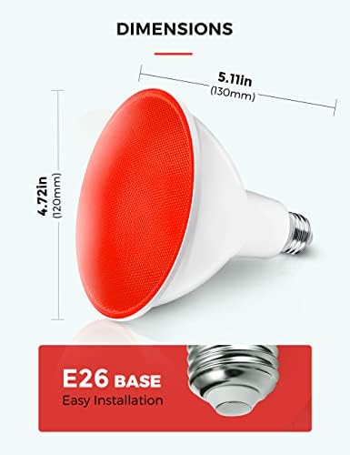 L LOHAS LED PAR38 Red Flood Light Bulbs, Christmas LED Flood Light Outdoor - Image 6