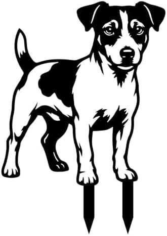 Dog Metal Garden Stake - Weatherproof Dog Silhouette Yard Art, Decorative Outdoor Sign for Lawn & Patio, Heartfelt Gift for Soft Jack Russell Terrier Metal Silhoutte Lovers by Unknown