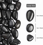20 lbs Polished Black River Rocks, Natural Decorative Stones for Indoor Plants, Vases & Fish Tank, Includes 1 Engraved Inspirational Rock, 1-2 Inch Decorative Pebbles for Garden Landscaping - Image 3