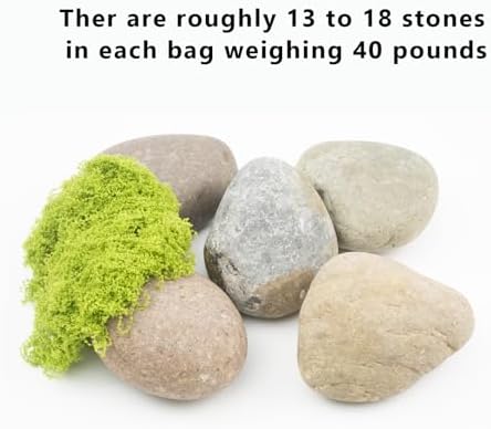 40 LBS Natural River Rocks – 3–4 Inch Decorative Stones for Landscaping, Aquariums, Gardens, Yard Paving, Large Planters, Walkways, and Rock Painting - Image 4
