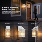 2 Pack White Porch Light, Rust-Resistant Outdoor Wall Light - Image 5