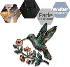Hummingbird Metal Sign Floral Wall Art Rustic Plaque for Garden Porch Home Decor Heavy Duty Waterproof Indoor Outdoor Ornament (24 Inch) - Image 7
