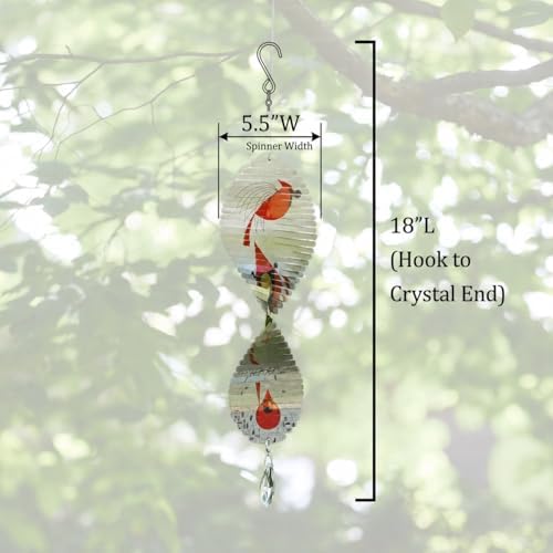 Red Carpet Studios Officially Licensed Charley Harper Windspinner Garden Art, Hangs 18", Cardinal with Seed - Image 5
