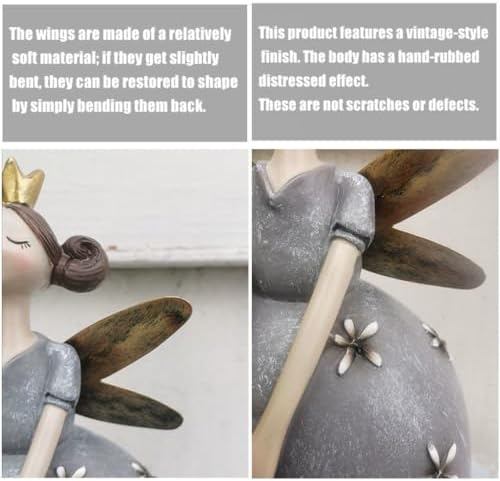 Vintage Resin Fairy Garden Statues, Distressed Figurines Yard Decor - Image 3