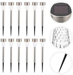 12pcs Solar Powered Path Lights Stainless Steel Waterproof for Yard Garden - Image 7