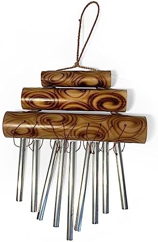 TRIPLE BAMBOO CHIME| Windchimes | Garden Chimes | Bamboo Windchimes | Indoor and Outdoor | Feng Shui | Meditation | Garden Sounds by Thorness