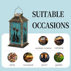 Teal Cats Mid Century Solar Lanterns Outdoor Waterproof - Image 5