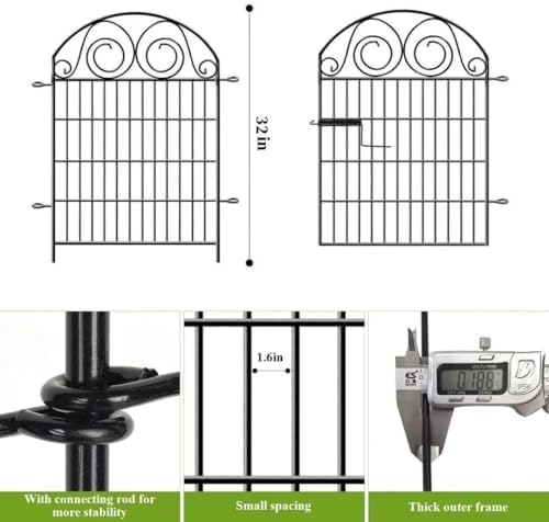 Getlay Tall Garden Fence with Gate, 32 Inch(H) 2 Panels Total Length 4.4 Ft Dog Fencing Outdoor, Decorative Fences for Garden, Dog Digging Fence│Patented - Image 4