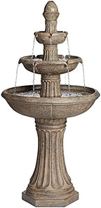 Farron 46" High Gray 3-Tier LED Lighted Outdoor Large Fountain - Image 2