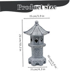 Pagoda Garden Statue, Resin Solar Japanese Pagoda Lantern, Decorative Zen Garden Landscape for Yard Patio Lawn, Style4, Statue - Image 2