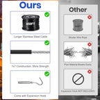 String Light Hanging Kits, 450FT Coated Stainless Steel 304 Wire Rope, Outdoor Black Guy Wire kit w/Expansion Hook, Enough Accessories, Humanized Collocation - Image 2