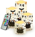 Ghost Cute Flameless Candles with Remote Color Changing Pillar Candles Battery Operated Tea Light for Halloween Party Decor Led Electric Candles Outdoor Home Decorations by Uorisanigo