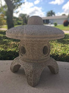 Pagoda Concrete Lantern, 2-piece Grey/Gray Finish Outdoor Garden Statue Oriental by webstatue
