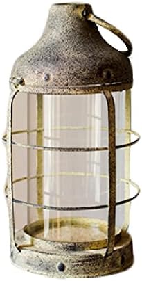 Candlestick Holders Candle Lantern, 未处理 Retro Vintage Wrought Iron Kerosene Oil Lamp Candle Lantern Decorative Hanging Lantern for Indoor Use Old Fashioned Metal Tabletop Lantern by Unknown
