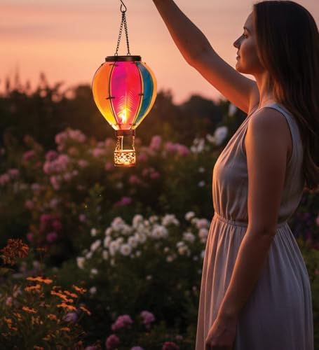 Regal Art & Gift Hot Air Balloon Solar Lantern, Hanging Outdoor Waterproof - Image 6
