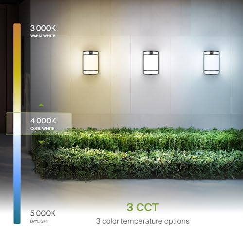 ASD LED Outdoor Sconce Lights, Motion Sensor 3000K 4000K 5000K Black 4 Pack - Image 7