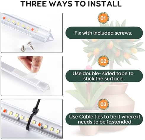 SDOVUERC 16'' 6 Bars Grow Light Strips for Indoor Shelves Plants Growing. - Image 6