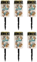 Poceacles Cross Solar Lights Outdoor Waterproof for Grave Decorations Fake LED Flameless Candles Outdoor Solar Lights Solar Lamp for Cemetery Lawn Yard, Sunflower Butterfly Gothic Cross, Pack of 6 by Poceacles