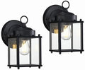 GRUENLICH Outdoor Wall Light Fixture, Clear Glass, Black, 2 Pack by GRUENLICH