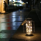 JHY DESIGN Metal Cage LED Lantern Battery Powered,9.4" Tall Cordless Accent Light with 20pcs Fairy Lights Great for Weddings Parties Patio Events Indoors Outdoors. - Image 4