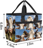 Funny Garden Tool Bag Organizer Heavy Duty Cow Gardening Tote Bag with 10 Pockets for Women Men Gardening Gifts - Image 3