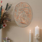 Sungmor Copper Cast Iron Wall Art, Oval-shaped Classical Lady Relief Plaque - Image 4