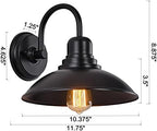 GOLDHILL Black Gooseneck Outdoor Barn Light, Farmhouse Vanity Lights with E26 Based Socket, Round Exterior Lights for House Garage Bathroom Bedroom - Image 6