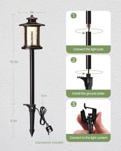 LITFIT Low Voltage Landscape Lighting, 4-Pack LED Pathway Lights Outdoor - Image 4
