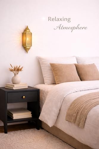 Moroccan Brass Wall Lamp Sconce Home Decor, Handmade Lighting Copper Metal Lights Turkish Lamp, Ramadan Candle Lantern, Candle Holder, Indoor Outdoor, Patio, Porch, Shelf, Garden (Minaret) - Image 3