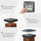 Peasur 6 Packs 4x4 Post Solar Lights with 3 Modes - Image 7